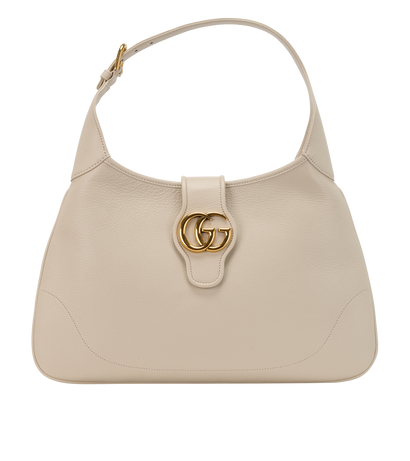 Medium Aphrodite Hobo, &pound;795, Handbags, Cream, Leather, Front view
